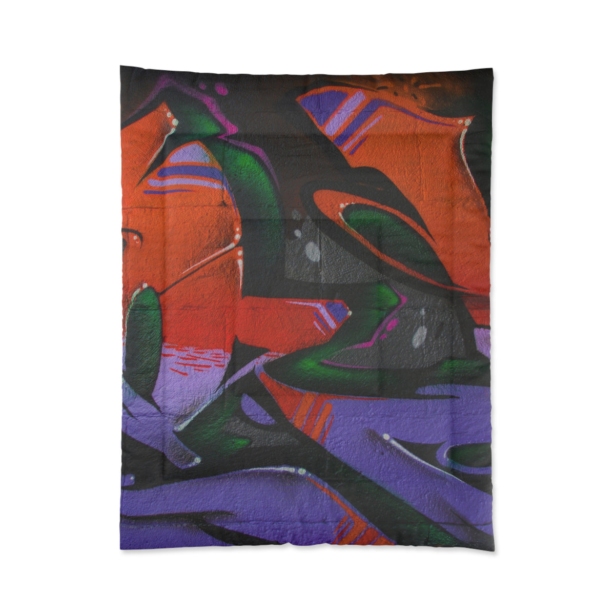 STREET VOLTAGE Orange/Lilac Comforter - URBAN EDGE GRAFFITI COLLECTION