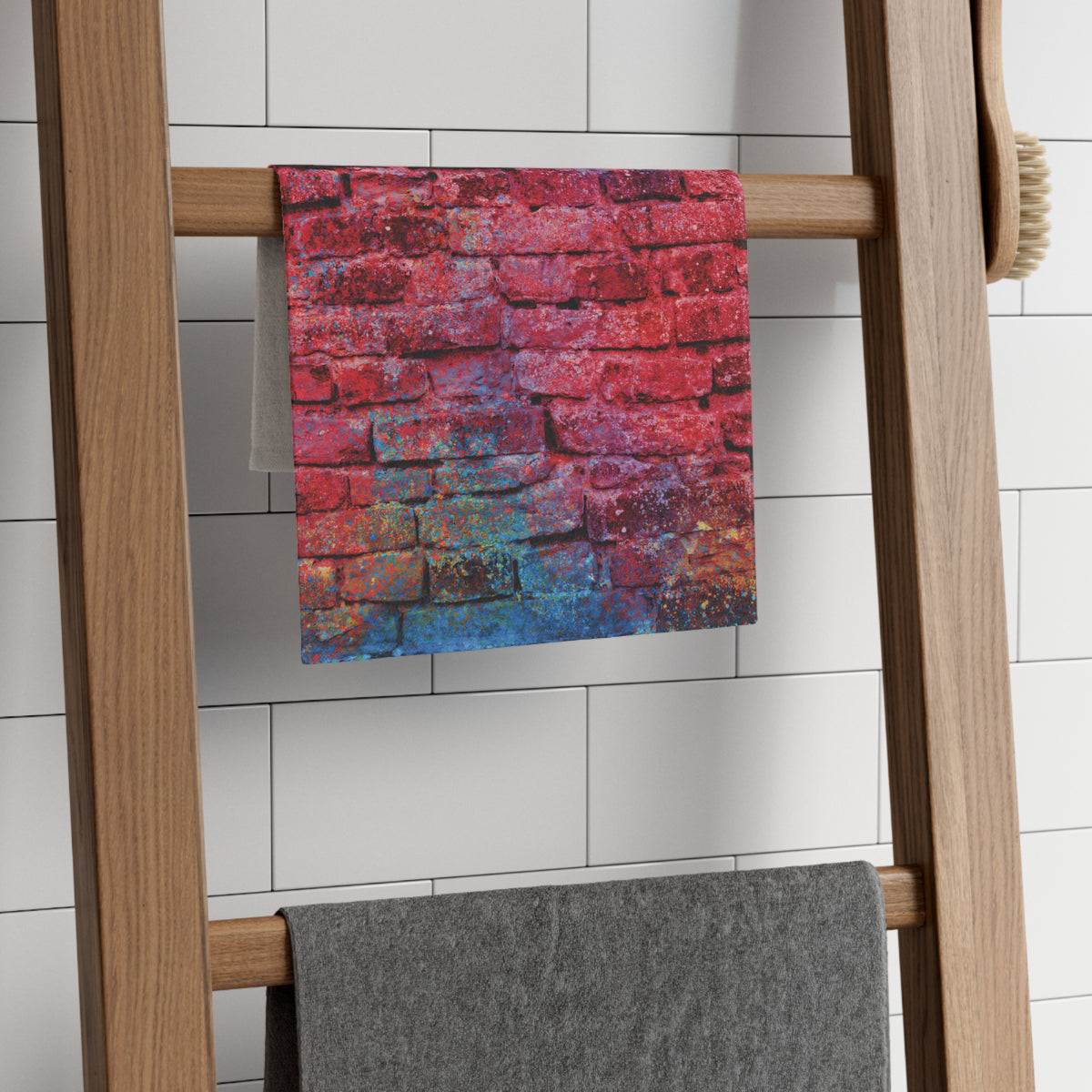 Colorful Brick Wall Rally Towel — 11x18 Vibrant Stadium Fan Towel