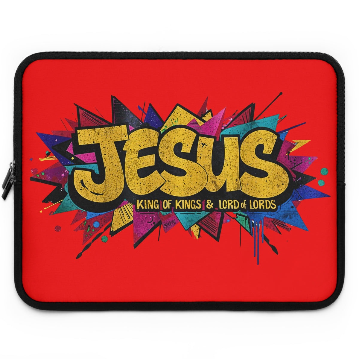 JESUS KING OF KINGS & LORD OF LORDS! Urban Graffiti Laptop & Tablet Sleeve RED