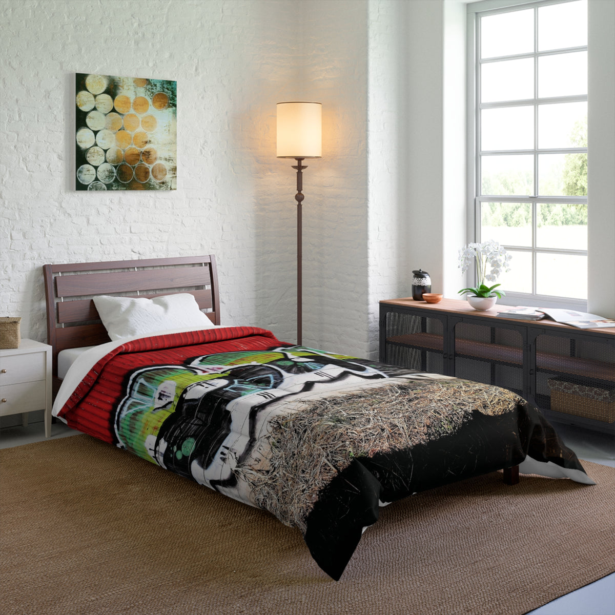 Red Steel & Brick Tag Comforter