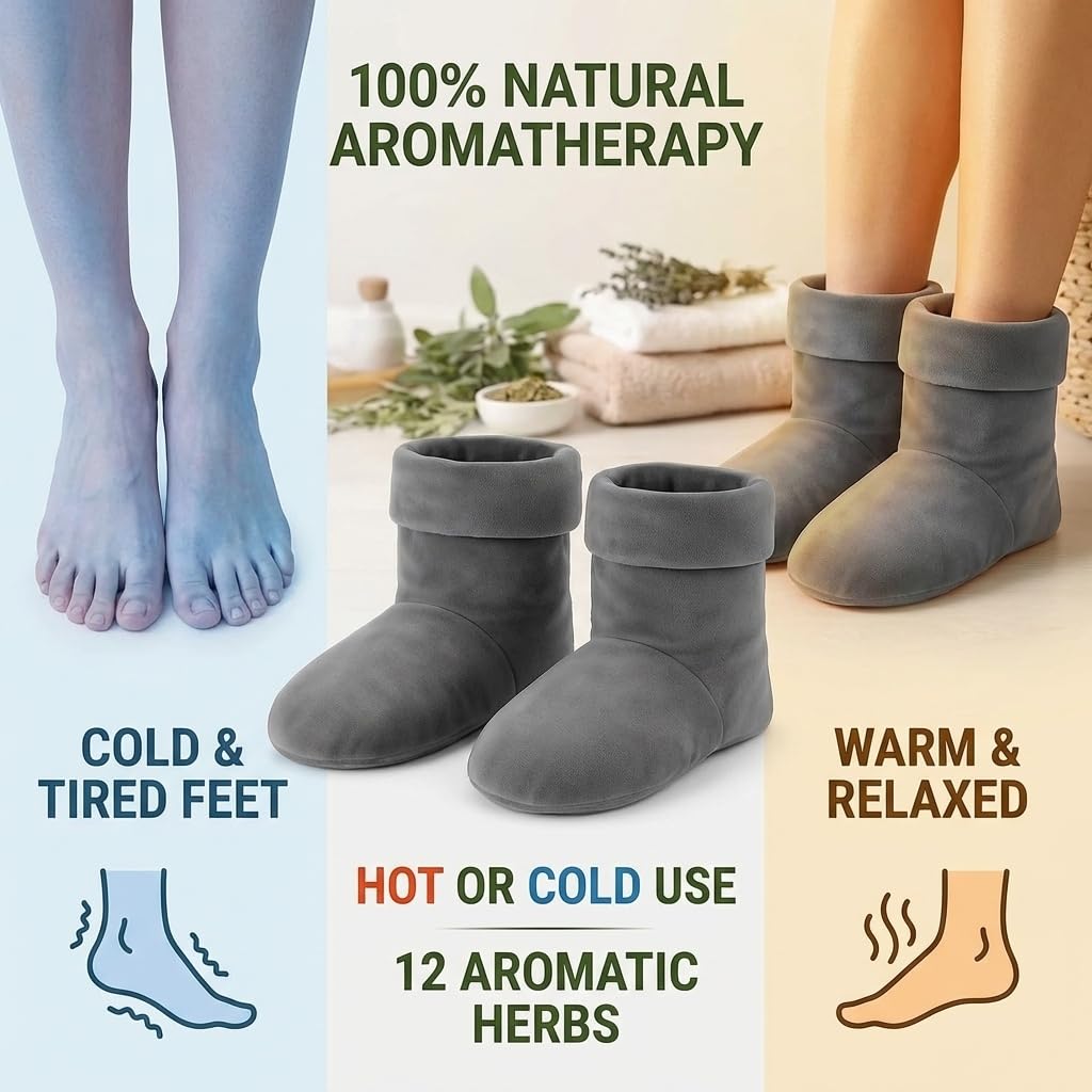 Comfort Booties for Stress & Aches Relief with 12 Herbs, Winter Booties