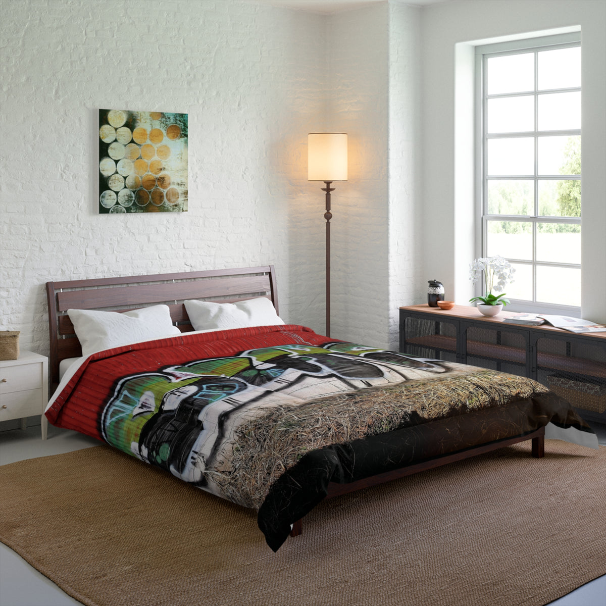 Red Steel & Brick Tag Comforter