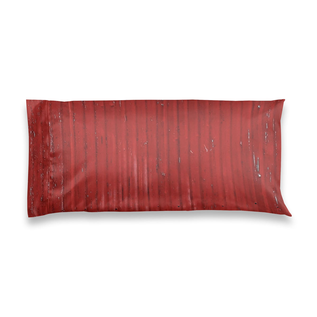 Red Striped Satin Pillowcase — Vintage Distressed Burgundy Sleepcase