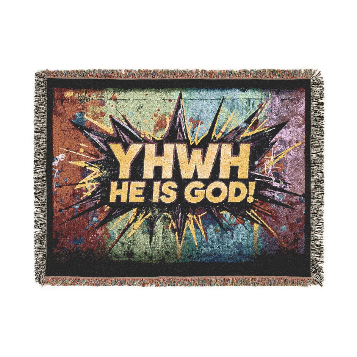 YHWH He Is God Christian Faith Woven Blanket