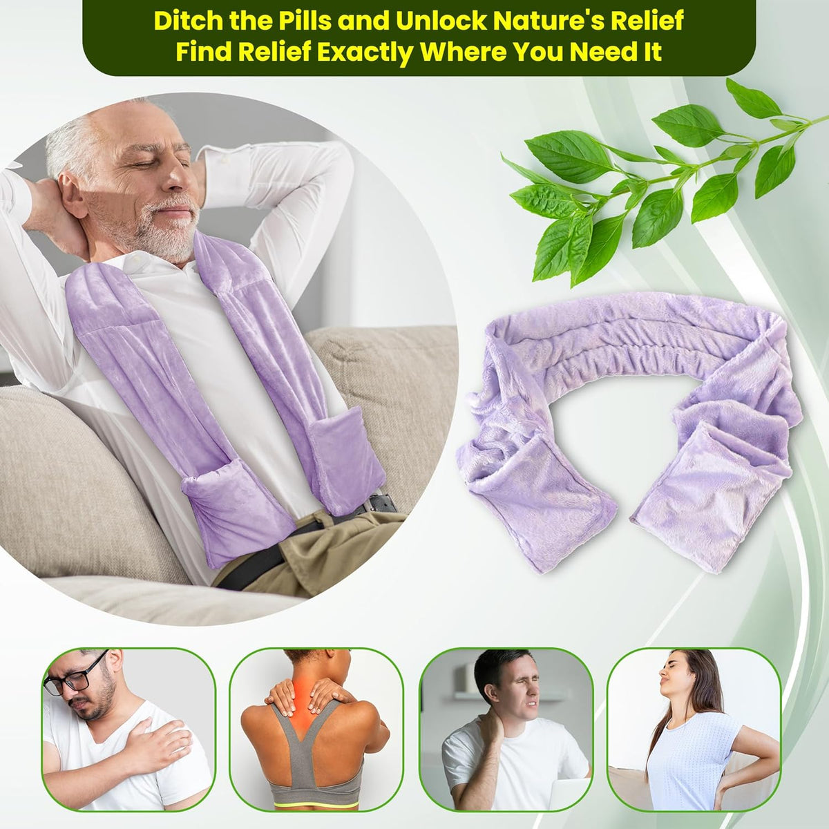 Warming Scarf for Soothing Hot/Cold Aromatherapy, Winter Warm Scarves with Pocket