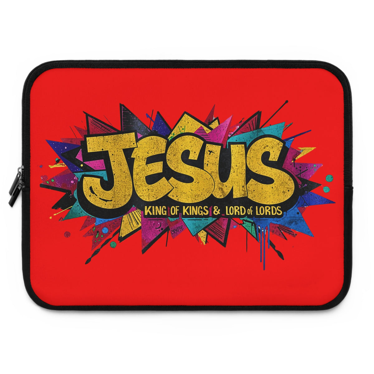 JESUS KING OF KINGS & LORD OF LORDS! Urban Graffiti Laptop & Tablet Sleeve RED