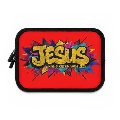 JESUS KING OF KINGS & LORD OF LORDS! Urban Graffiti Laptop & Tablet Sleeve RED