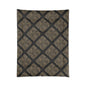 Vintage Damask Lattice Comforter – Brown Ornate Pattern Bedspread
