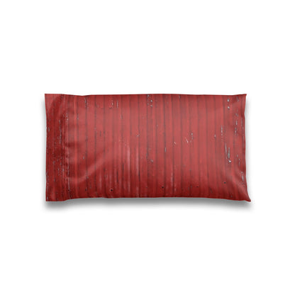 Red Striped Satin Pillowcase — Vintage Distressed Burgundy Sleepcase