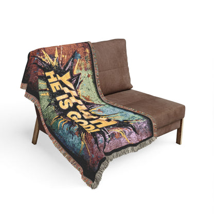 YHWH He Is God Christian Faith Woven Blanket