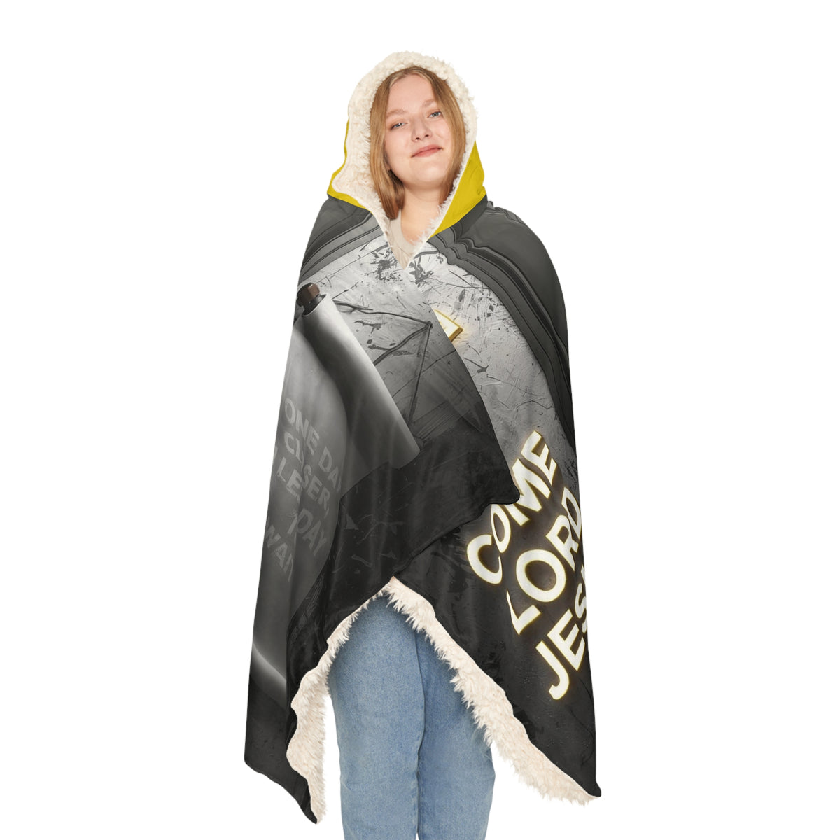 Christian Hooded Blanket - "Come Lord Jesus" Inspirational Snuggle Throw