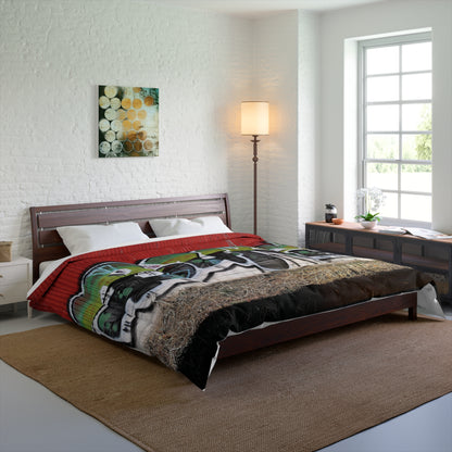 Red Steel & Brick Tag Comforter
