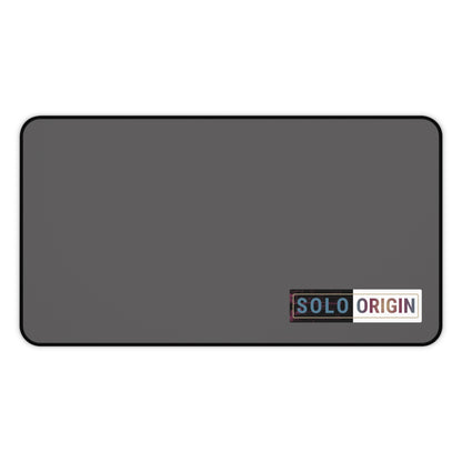 Desk Mat - Minimal Grey Mouse Pad with "SOLO ORIGIN" Logo
