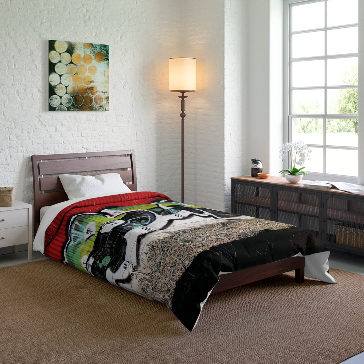 Red Steel & Brick Tag Comforter