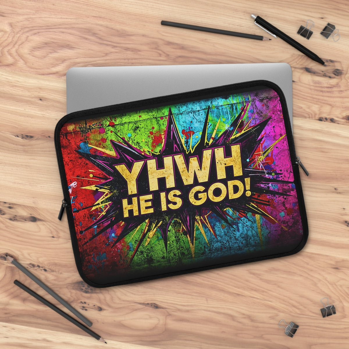 YHWH He Is God! Urban Graffiti Laptop & Tablet Sleeve