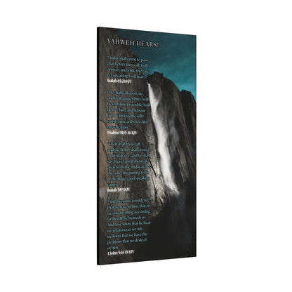 Canvas Wall Art — Waterfall Scripture Verse Matte Stretched Canvas