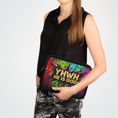 YHWH He Is God! Urban Graffiti Laptop & Tablet Sleeve