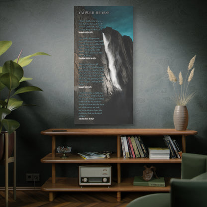 Canvas Wall Art — Waterfall Scripture Verse Matte Stretched Canvas