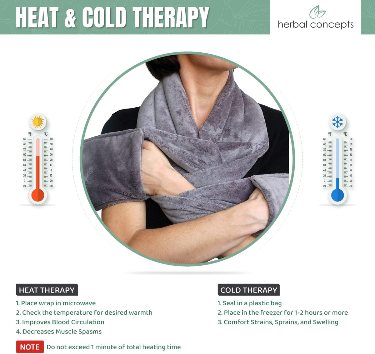 Warming Scarf for Soothing Hot/Cold Aromatherapy, Winter Warm Scarves with Pocket